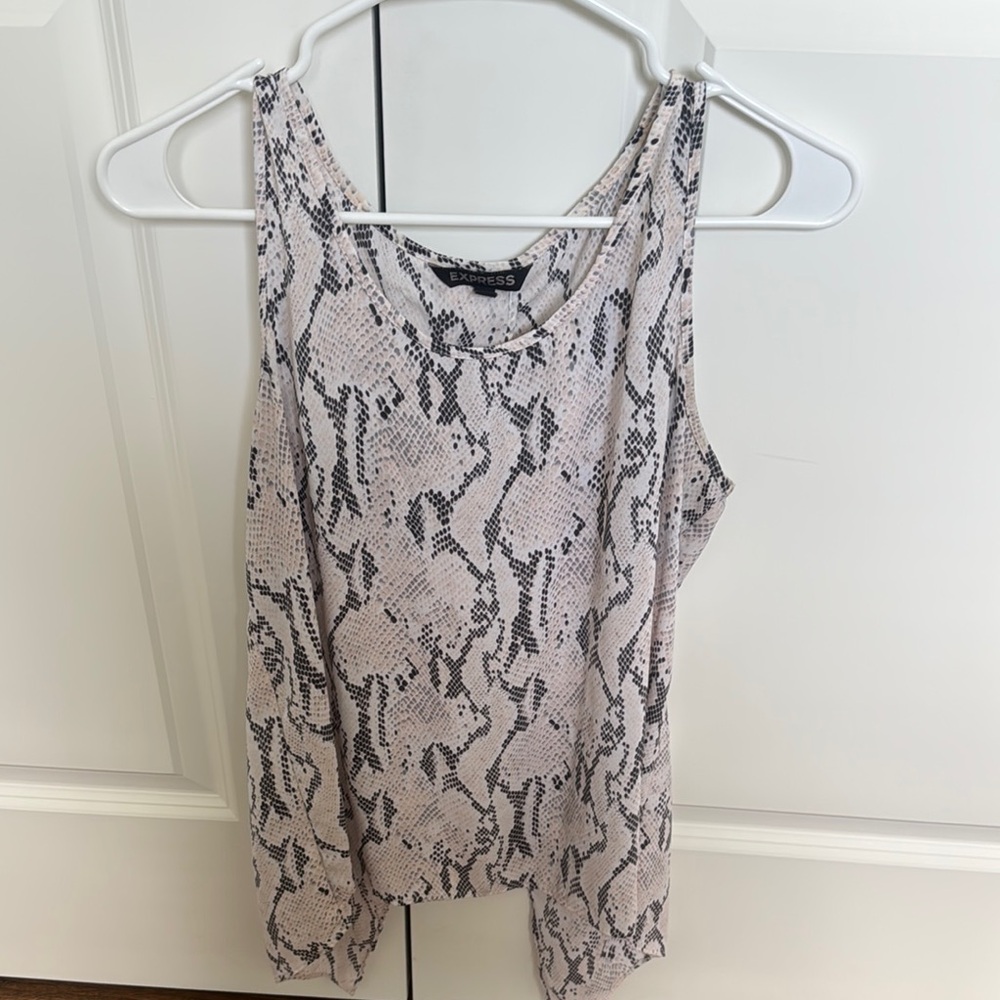 Express Gray Tan Sleeveless Tank Top